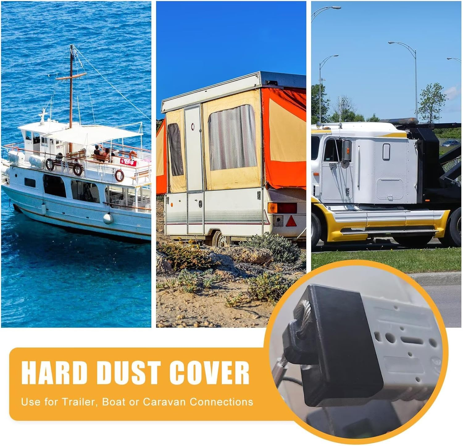 4Pcs Dust Cap Replacement Black for Anderson Plug Cover Style Connectors 50AMP Battery Caravan 12-24V image number 2