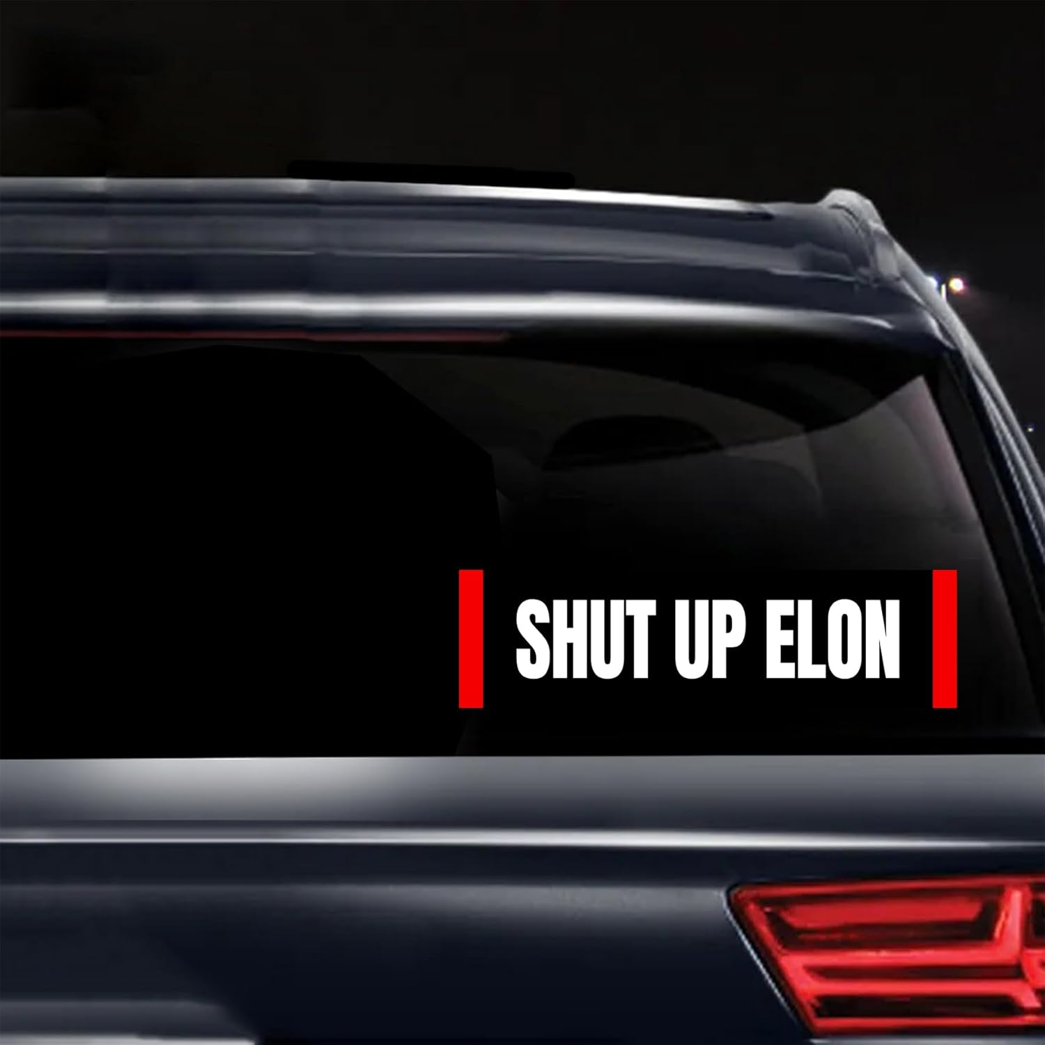 Anti Elon Club Bumper Decal Elon Was Crazy Sticker Funny Regret Shut up Elon Musk Sticker Cling for Car Bumper, Laptop, Wall, Window (Shut up Elon)