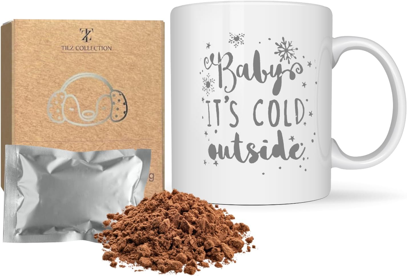 Hot Chocolate Gift Set with Mug and Mini Hot Water Bottle - Sachets Included - Holiday Presents for Kids, Teens, Women, Girls, Boys