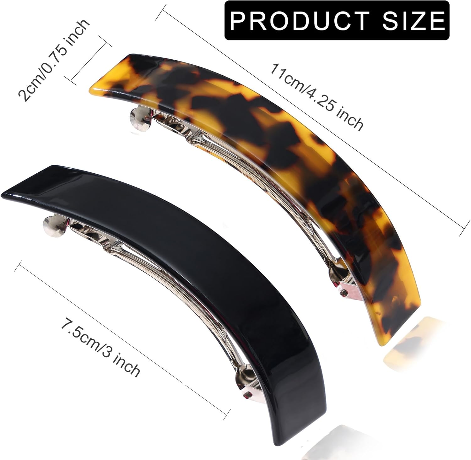 FSMILING Pack of 2 Women'S Large Hair Clips, Thick Hair, French Hair Clip, Automatic Hair Clips for Women, Thin Hair - 2Pack D image number 1