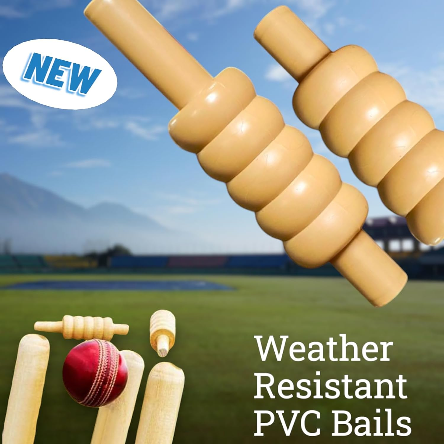 SPORTSYUVA Cricket Heavy Duty PVC Bails for Cricket Stump Set of 4 image number 2