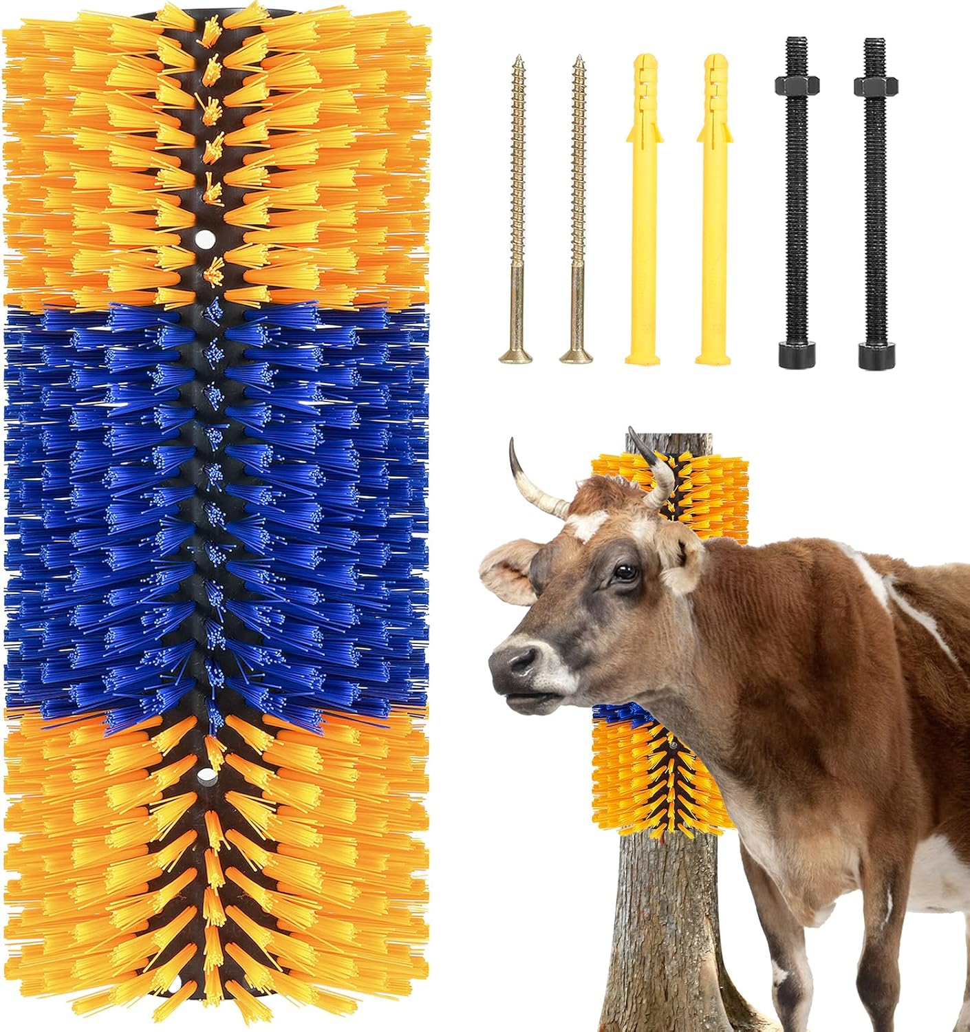 Livestock Scratch Brushes, Cow Brush, Cow Scratcher Full Massage Brushs Kit, Horse Brushes for Grooming, Goat Brush Relieve Itching on the Back of Livestock for Horse Cow Goat Cattle Pig Sheep