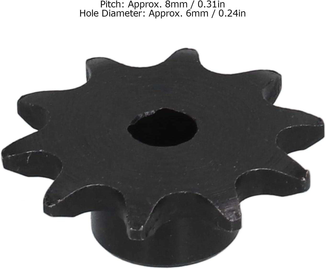 3Pcs Steel Sprocket Drive Gear, 8Mm Pitch 6Mm Hole Diameter D Hole 10 Teeth Steel Sprocket Set Kit image number 4