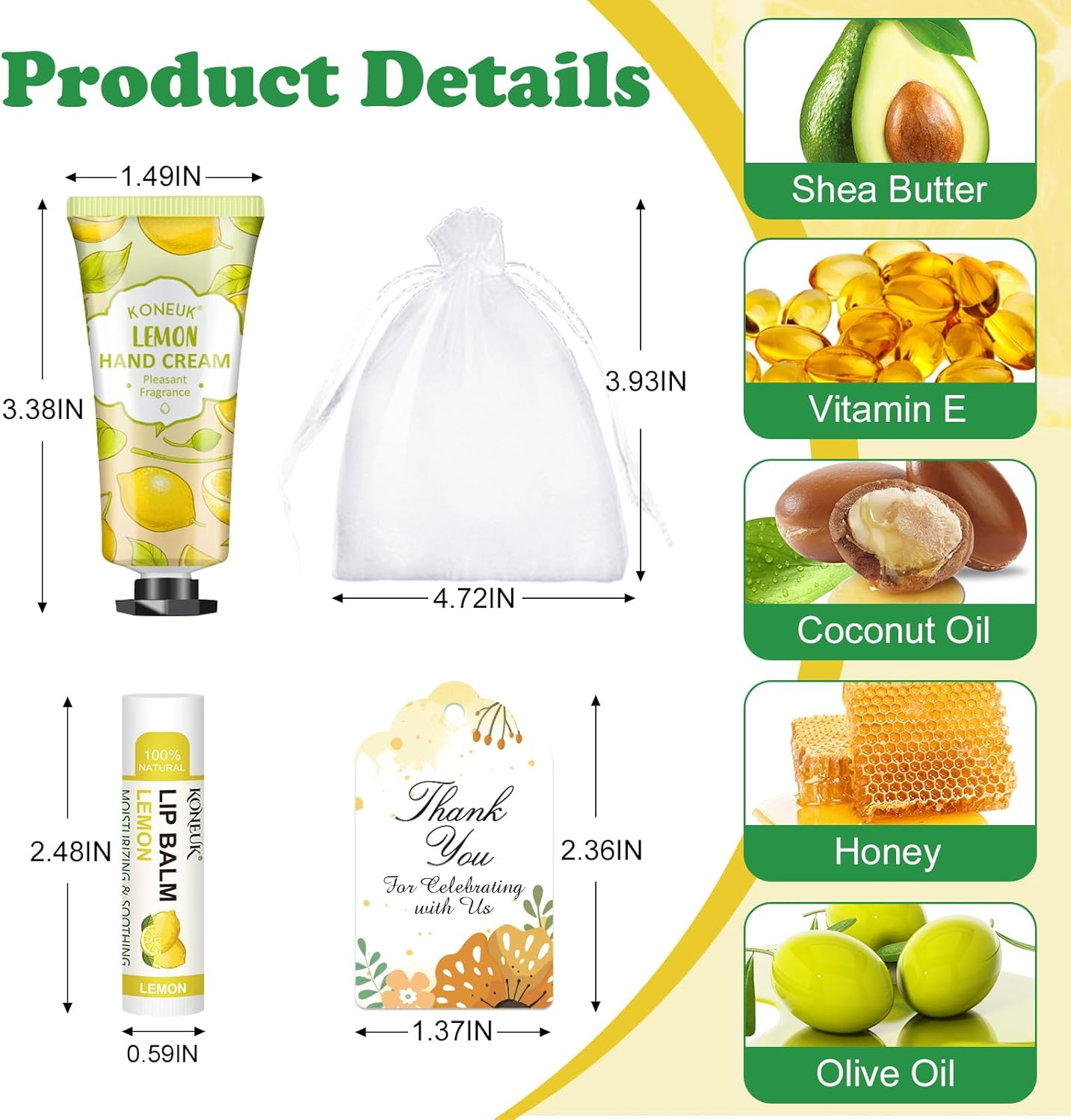 36 Pack Hand Cream Bulk and Lip Balm Bulk Sets, Bridesmaid Gifts, Thank You Gifts and Bridal Shower Gifts for Guests with Thank You Card Organza Bags, Birthday Gifts, Bulk Gifts, Small Gifts for Women image number 4