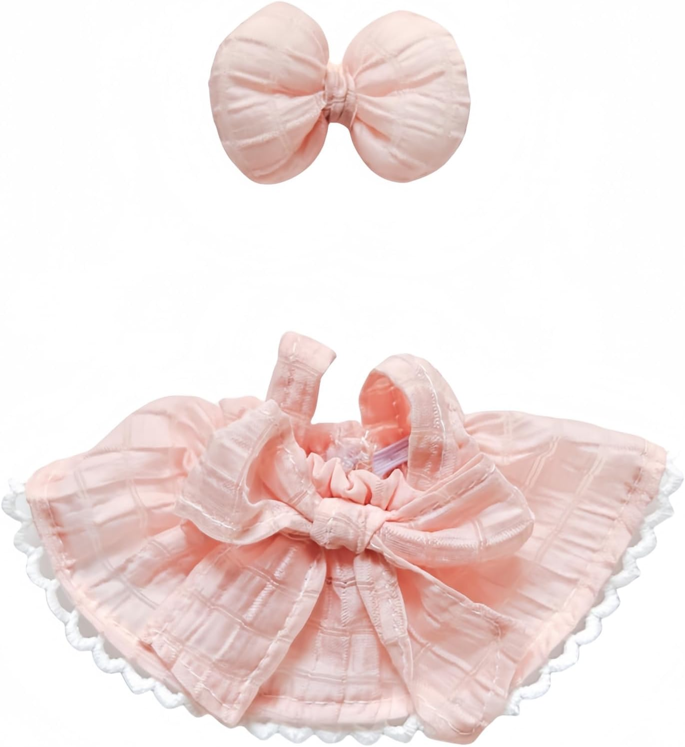 Doll Clothes Compatible with 15Cm & 17Cm Labubu Fashion Doll Outfit Set 2 Pieces Suitable for La Bubu Accessories, Dress up Skirt for Labubu Doll (Pink)