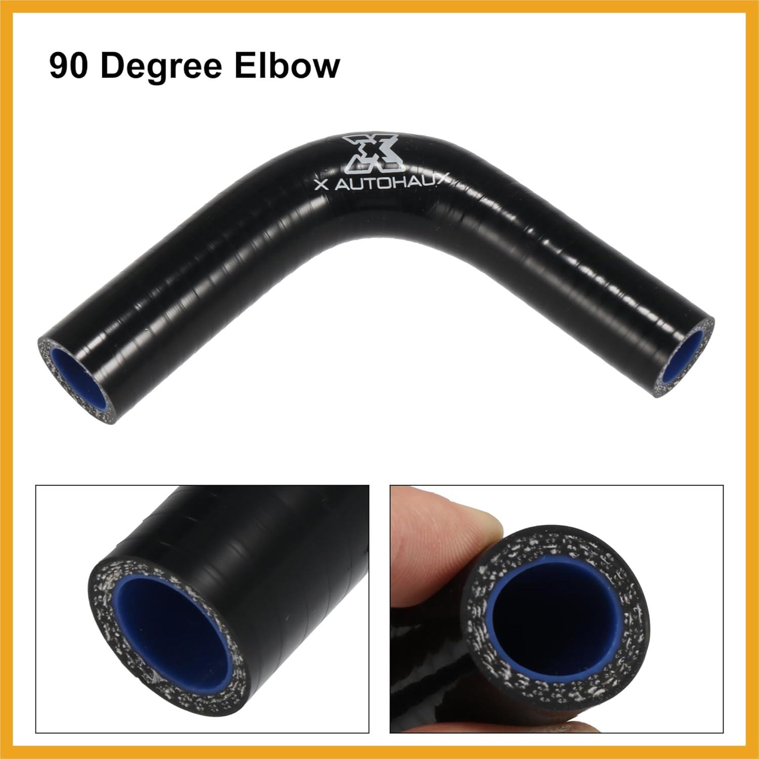 100Mm Length 16-19Mm 0.63"-0.75" Inner Diameter 90 Degree Reducer Elbow Silicone Hose Coupler Intercooler Tube for Car Intercooler Intake Piping Black image number 4