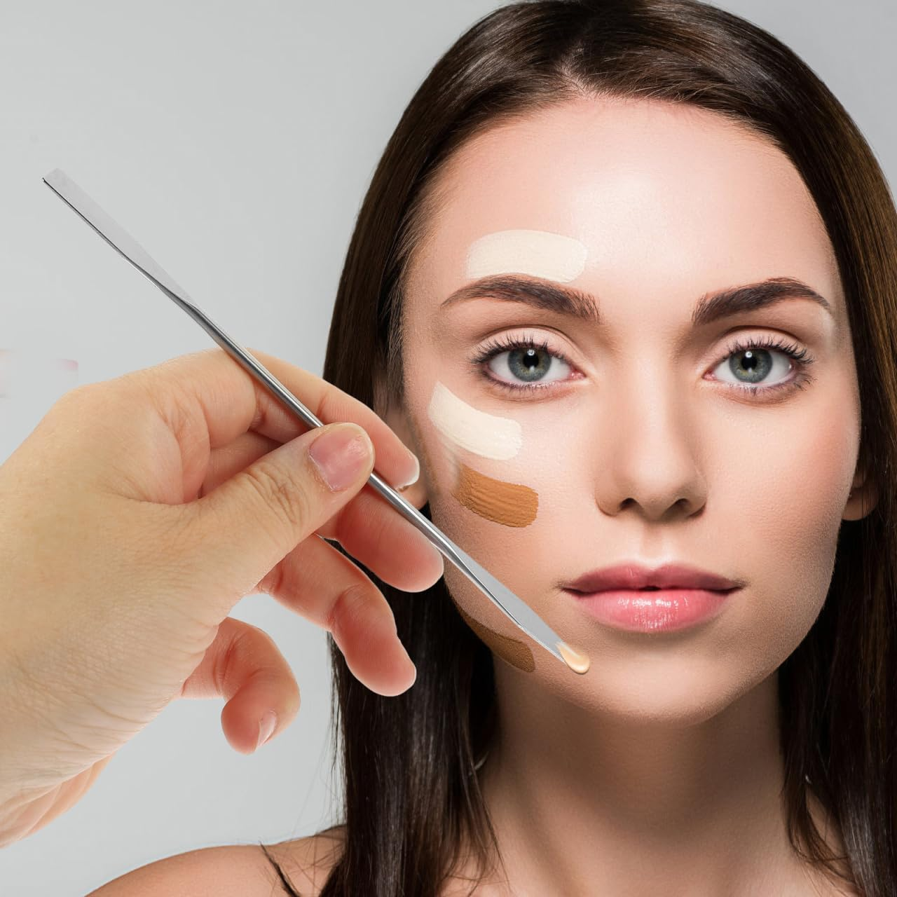 MOTHNUR 5Pcs Makeup Mixing Spatula Set - Stainless Steel Foundation Blush and Lipstick Cosmetic Stirring Rods for Makeup Artists & Nail Art image number 3