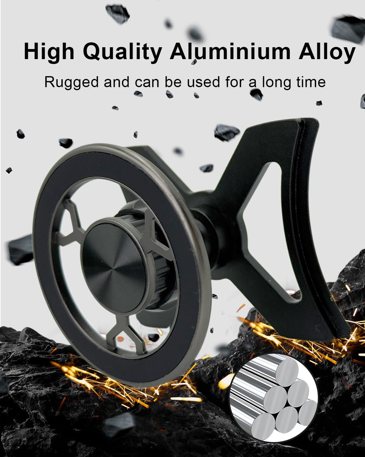 SPTSSWET Magnetic Mobile Phone Holder Compatible with Audi Q2 2016-2023 360 Degree Adjustable Compatible with Magsafe Car Mobile Phone Holder for Car Ventilation Slots Suitable image number 3