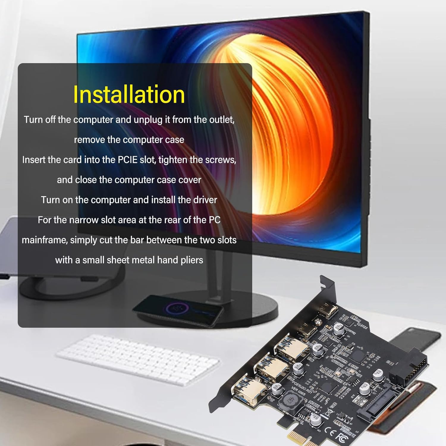 Pcie to USB 3.2 Gen 2 Card with 20Gbps 5 20Gbps, 3 USB Type a and 2 USB Type C, PCI Express Expansion Card USB Card Adapter for for Linux, OS X Desktop PC image number 5