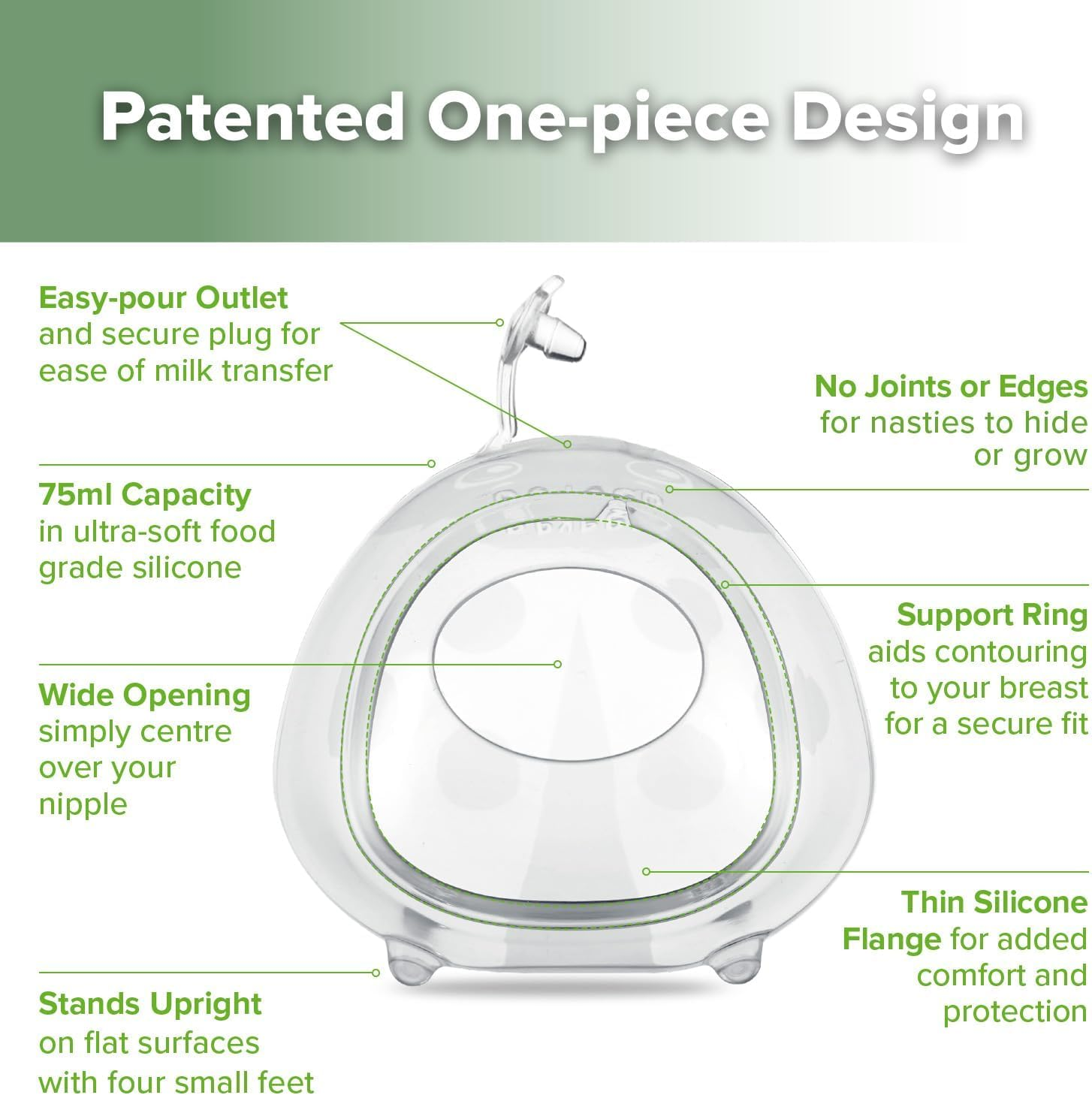 Haakaa 100Ml Manual Breast Pump with Leakproof Silicone Lid and 75Ml Wearable Ladybug Breast Milk Collector Combo for Breastfeeding - Grey Cap image number 1