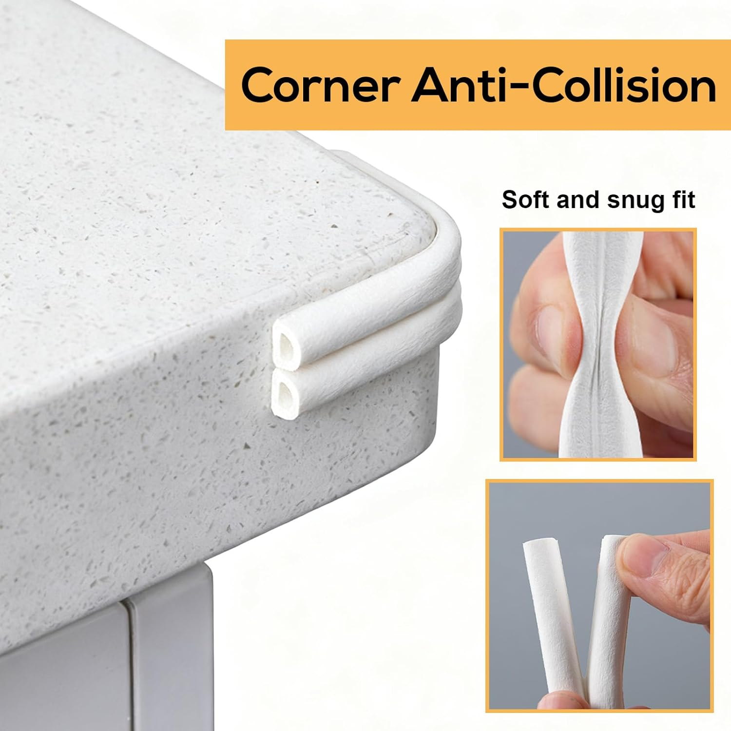 20Ft Weather Stripping Tape, Door Seal Strip & Window Seal Self-Adhesive Rubber Foam Draught Excluder for Weatherproof Sealing, Sound Insulation & Anti-Collision (White) image number 2