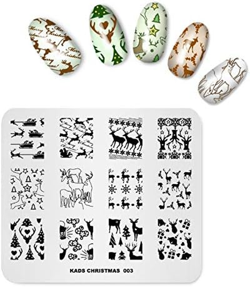 KADS Nail Art Stamp Plate Christmas Stamping Plate Stencil Image Template Colorful Snowflakes (CH013)