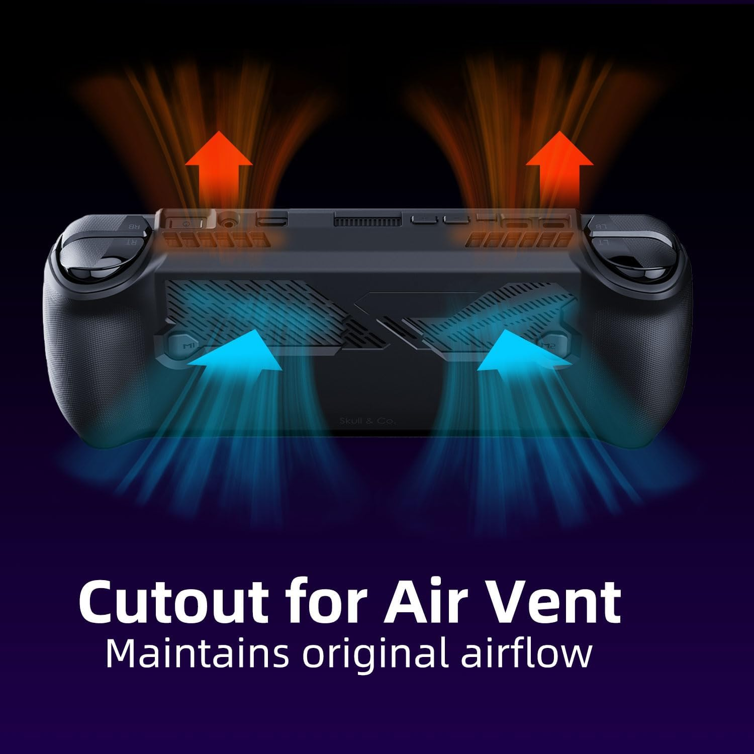 Skull & Co. Gripcase Ally for ROG Ally X: a Soft Protective Case with Textured Grips Full Protection and Stand, Shock-Absorption Non-Slip and Anti-Scratch Cover Design - Black