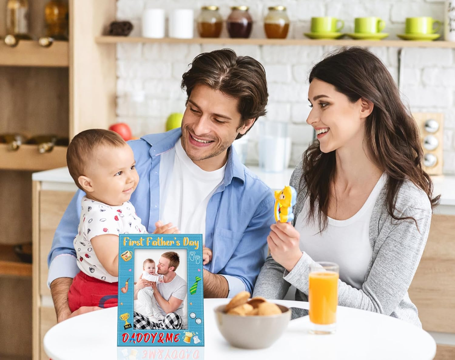 Daddy and Me First Fathers Day Picture Frame 1St Father&rsquo;S Day Photo Frame Gifts for New Dad Newborn Baby First Time Dad Photo Frames from Daughter Son Baby Nursery Decor image number 1