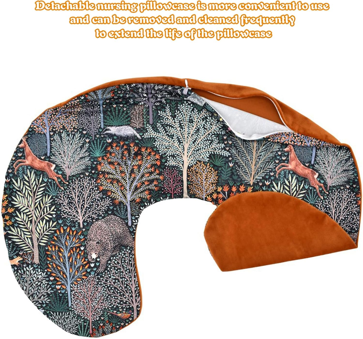 Winmany Baby Nursing Pillow Cover Newborn Removable Breastfeeding Pillowcover Cute Pattern Girls Boys Nursing Pillowcase for Breast and Bottole Feeding image number 4