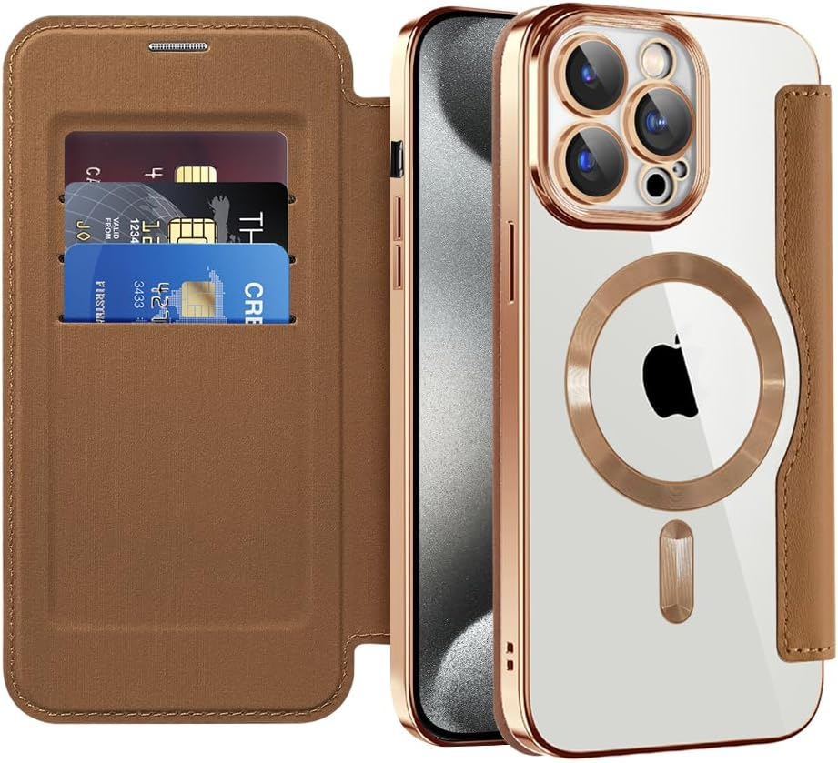 SIYOPINPFY Wallet Case for Iphone 14 Plus, [Compatible with Magsafe] Premium Flip Leather RFID Blocking Card Holder Clear Magnetic Back Cover Shockproof Case for Iphone 14 plus (Dar Peaks Blue JD)