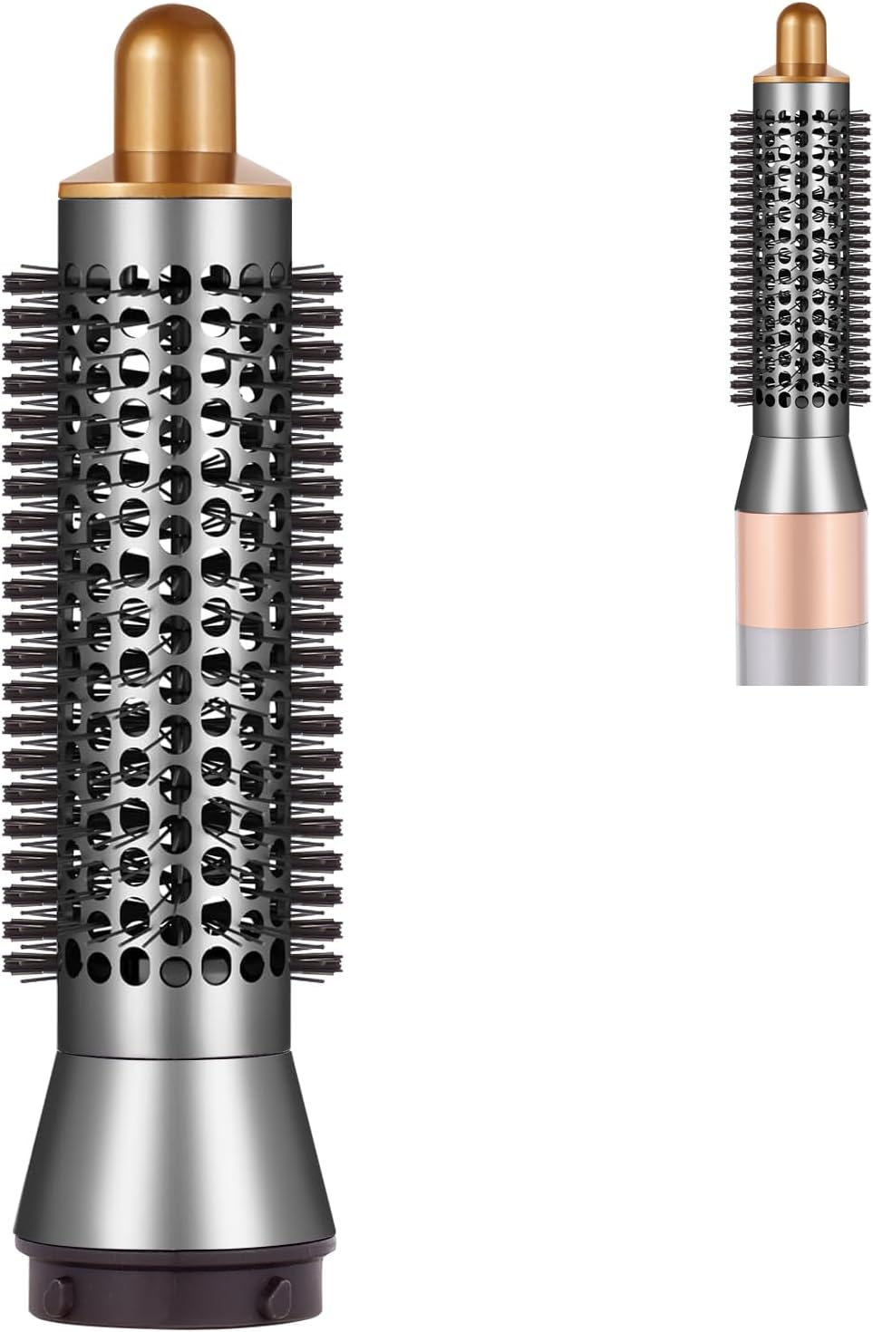 Sygbttq Small round Volumizing Brush for Dyson Airwrap Attachments Bigger round Brush Attachment for Dyson Air Wrap Styler, Fluff up and Volumize for Styling (Gold)