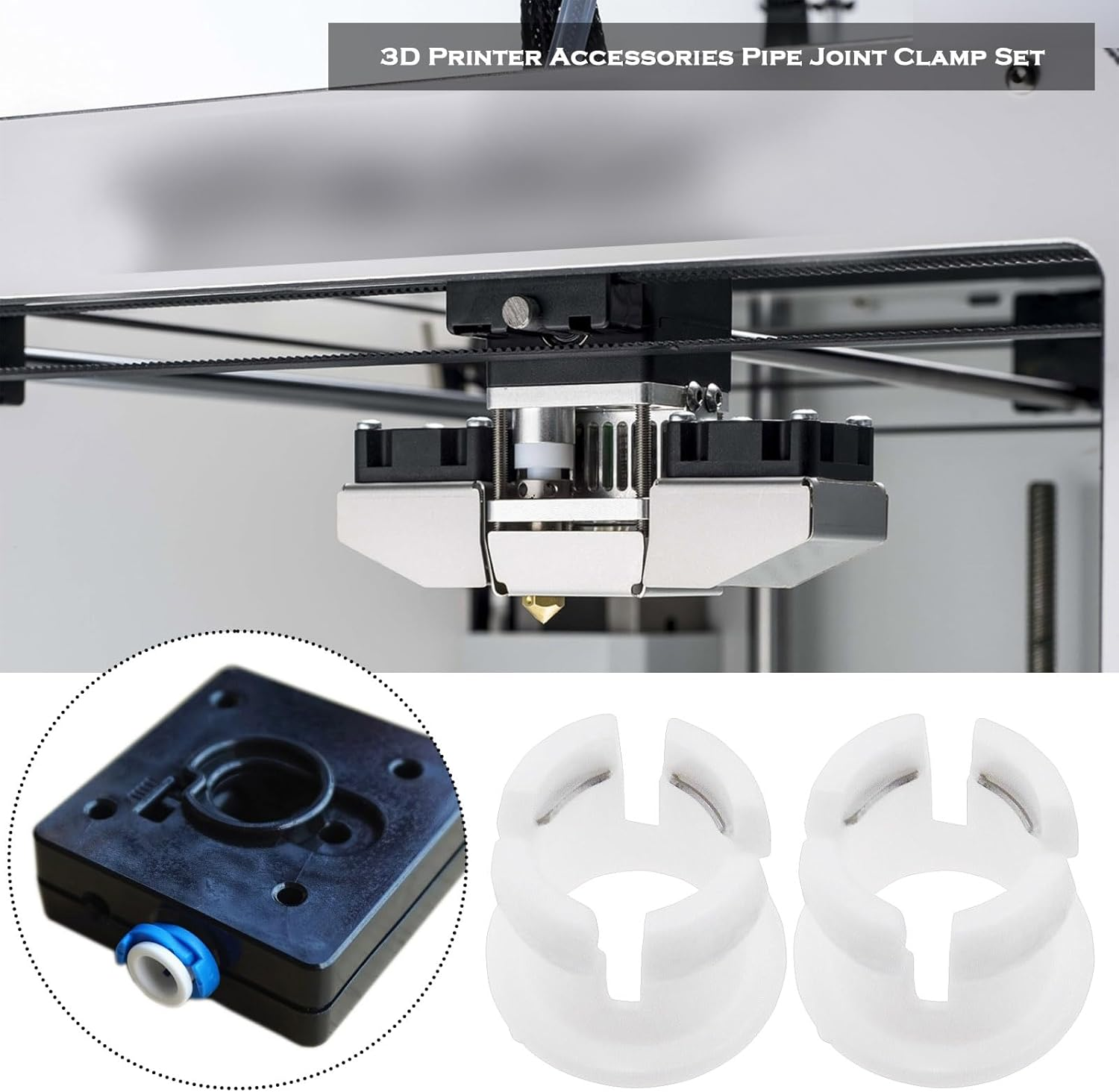 LT Easiyl 10 Sets Tube Coupling Collet Clamp Clip Kit for 3D Printer Extruder Hotend Accessories Compatible with Ultimaker 2 Um Fixed Diameter 6Mm Pipe image number 4