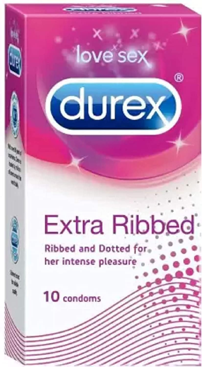 Durex Extra Time, Extra Ribbed Condom (Pack of 40) image number 1