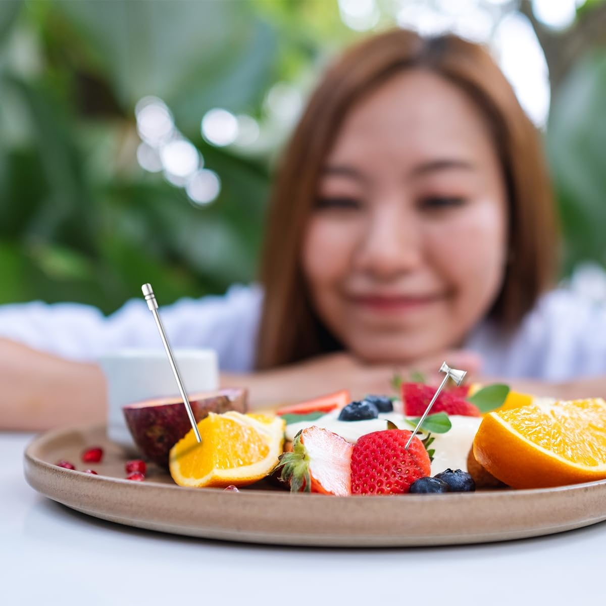 BEZANU Drink Sticks, 10 PCS Metal Cocktail Picks for Appetizers, Fruits, Snacks (11Cm/4.33In) image number 3