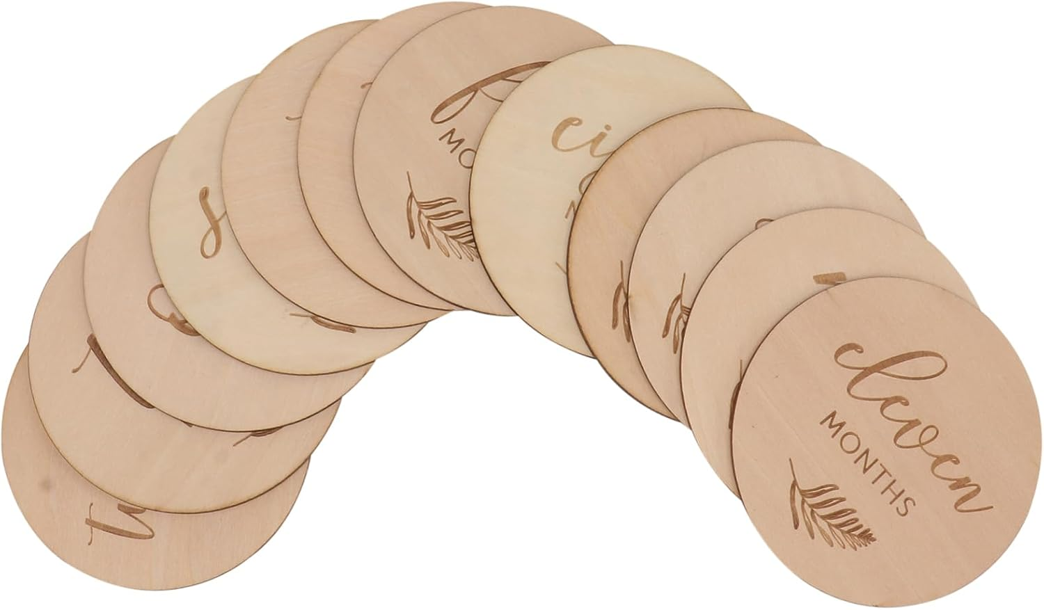 12Pcs Wood Milestone Discs Newborn Milestone Cards for Birthday Decorations Tummy Toys
