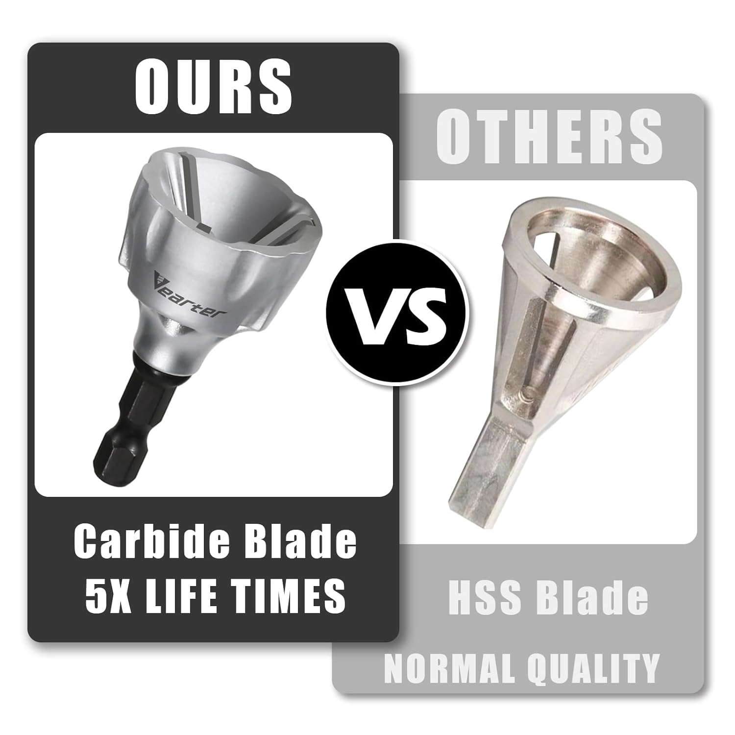 Vearter Deburring External Chamfer Tool for Metal, Countersink Chamfering Drill Bit with Carbide Blades, Bolt Thread Repair Tool Quick Release Hex Shank Fits 3Mm to 19Mm image number 3