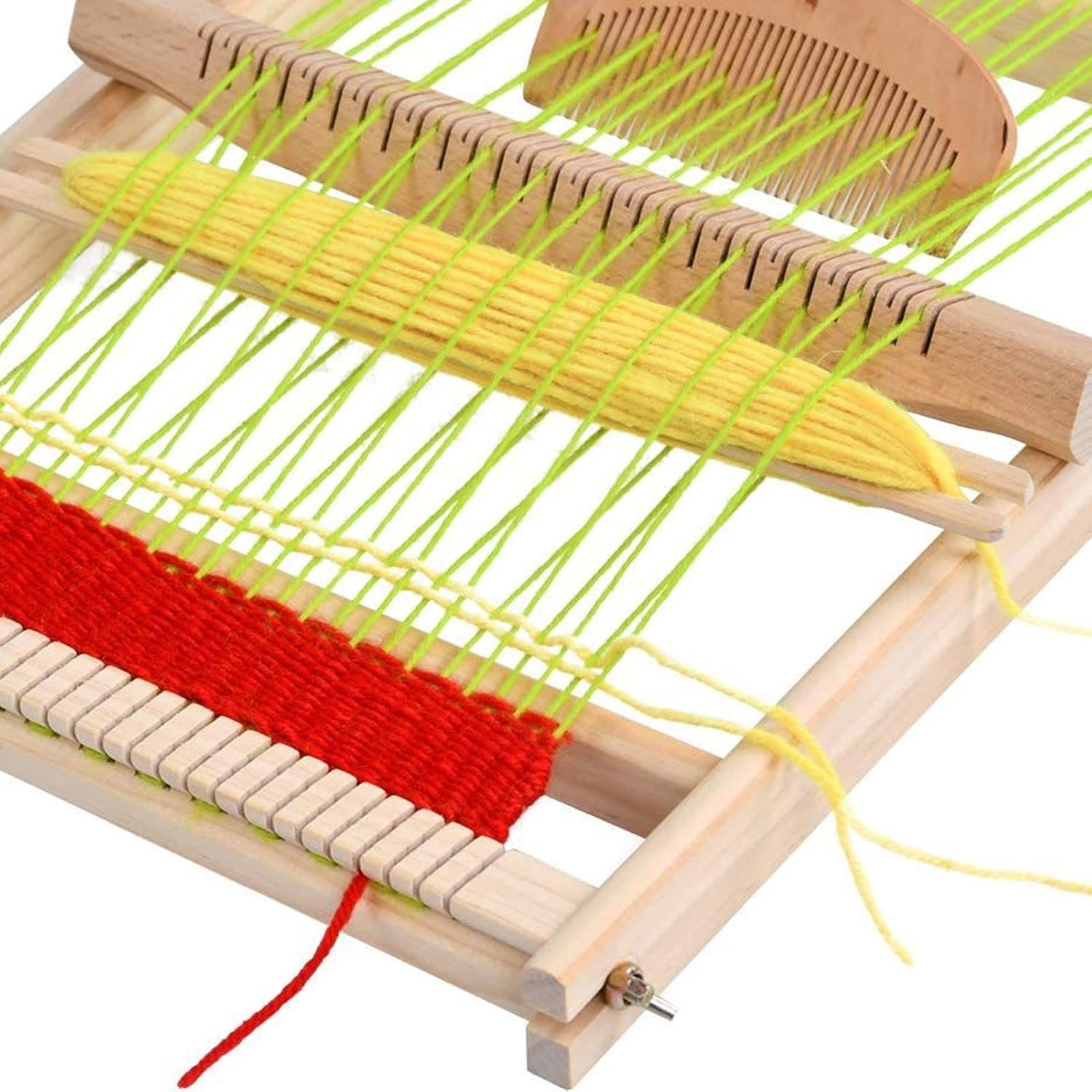 Trisar Weaving Loom Kit, Wooden Tapestry Looms with Wooden Comb, Shuttle, Thread Post & Woolen Thread, Develops Creativity, Ideal for Kids image number 2