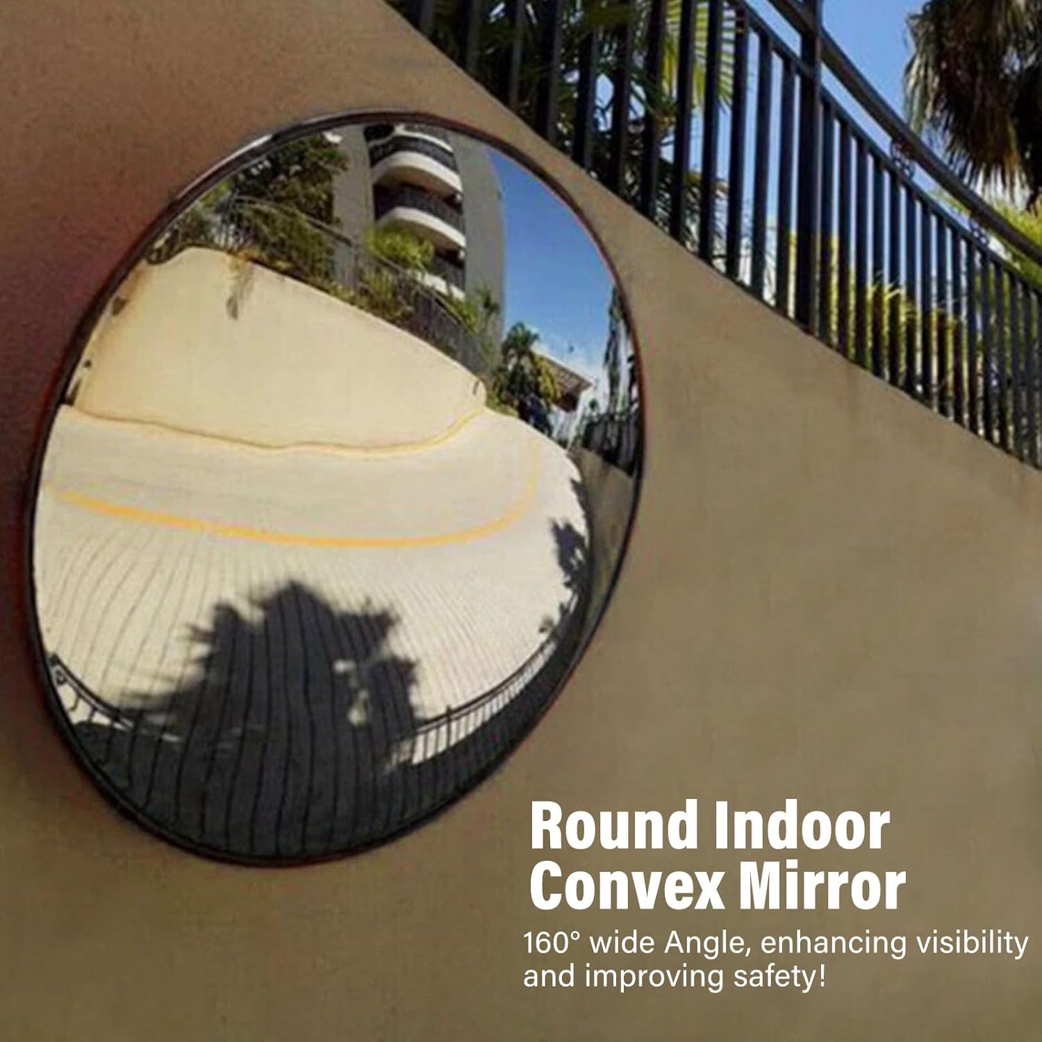 Generic Traffic Mirror, round Wide Angle View Blind Spot Convex Mirror, Wall Mounted Curved Security Mirrors for Indoor or Outdoor Use, Garage, Driveway, Warehouse, Parking Lot (30Cm)