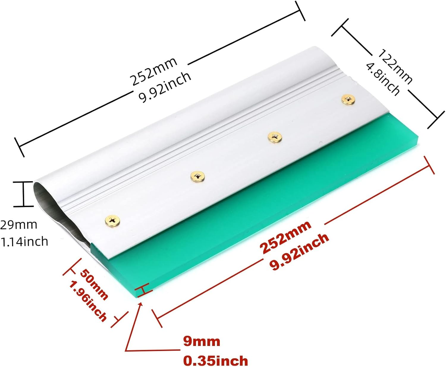 10 Inch Screen Printing Ink Squeegee with Aluminum Handle, 75 Durometer, Flat Squeegee for DIY Hand Printing, Flat Patterns image number 3