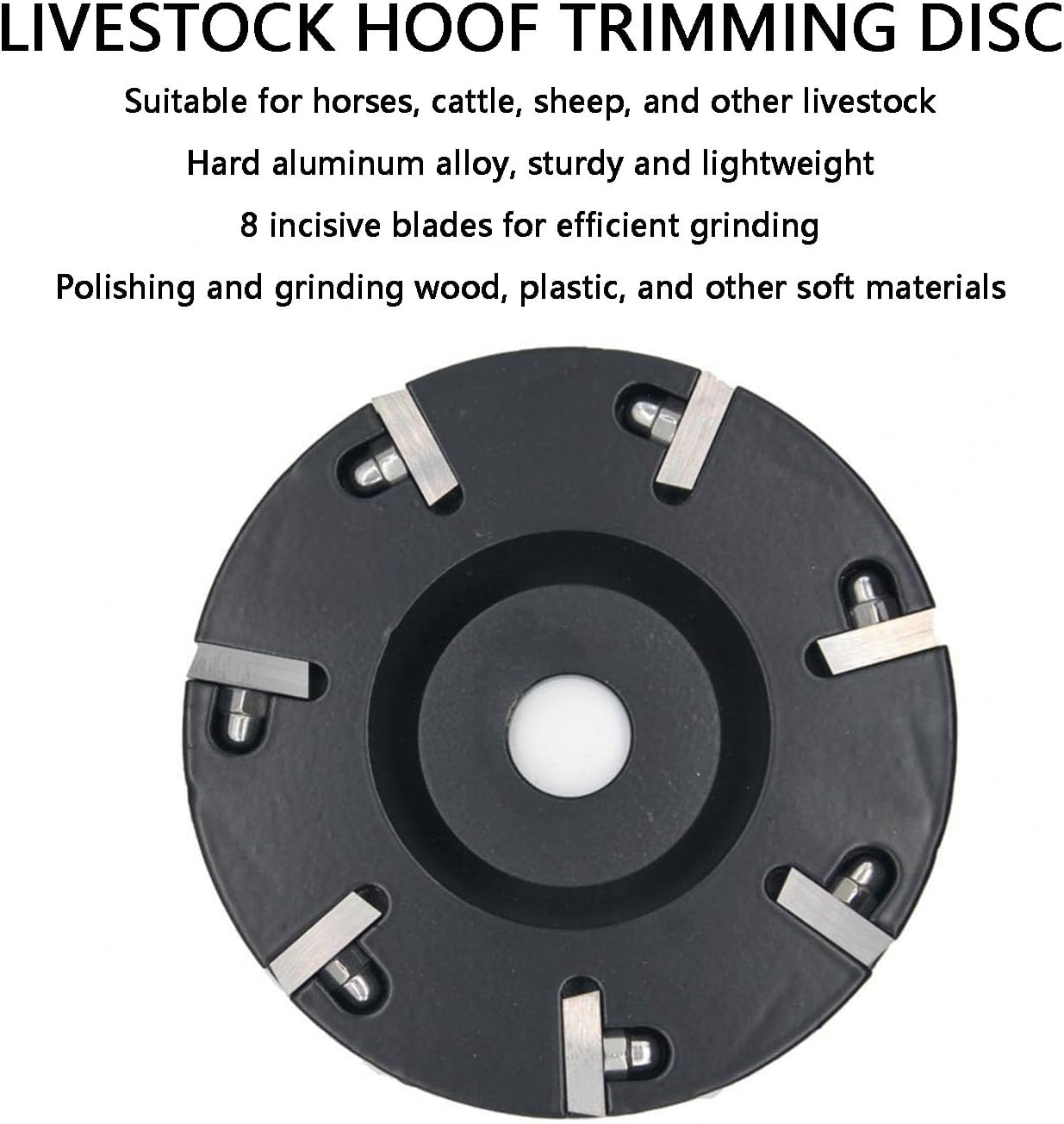 Hoof Trimming Disc, 8 Blades Metal Livestock Hoof Trimming Grinding Wheel, Electric Angle Grinder Attachments Tool, Knife Tool for Cattle Horse Sheep