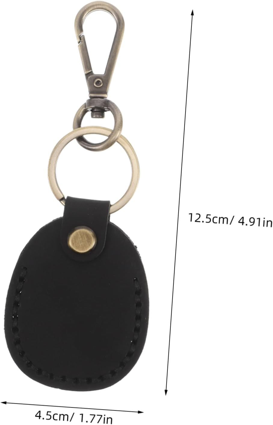 Sosoport 3Pcs Vintage Handmade Top-Grain Leather Card Holder Keychain Set Pu Card Sleeve with Key Ring Small Access Protector for Women&rsquo;S Wallet and Bag Charm in Distressed Black, Brown, and Coffee image number 6