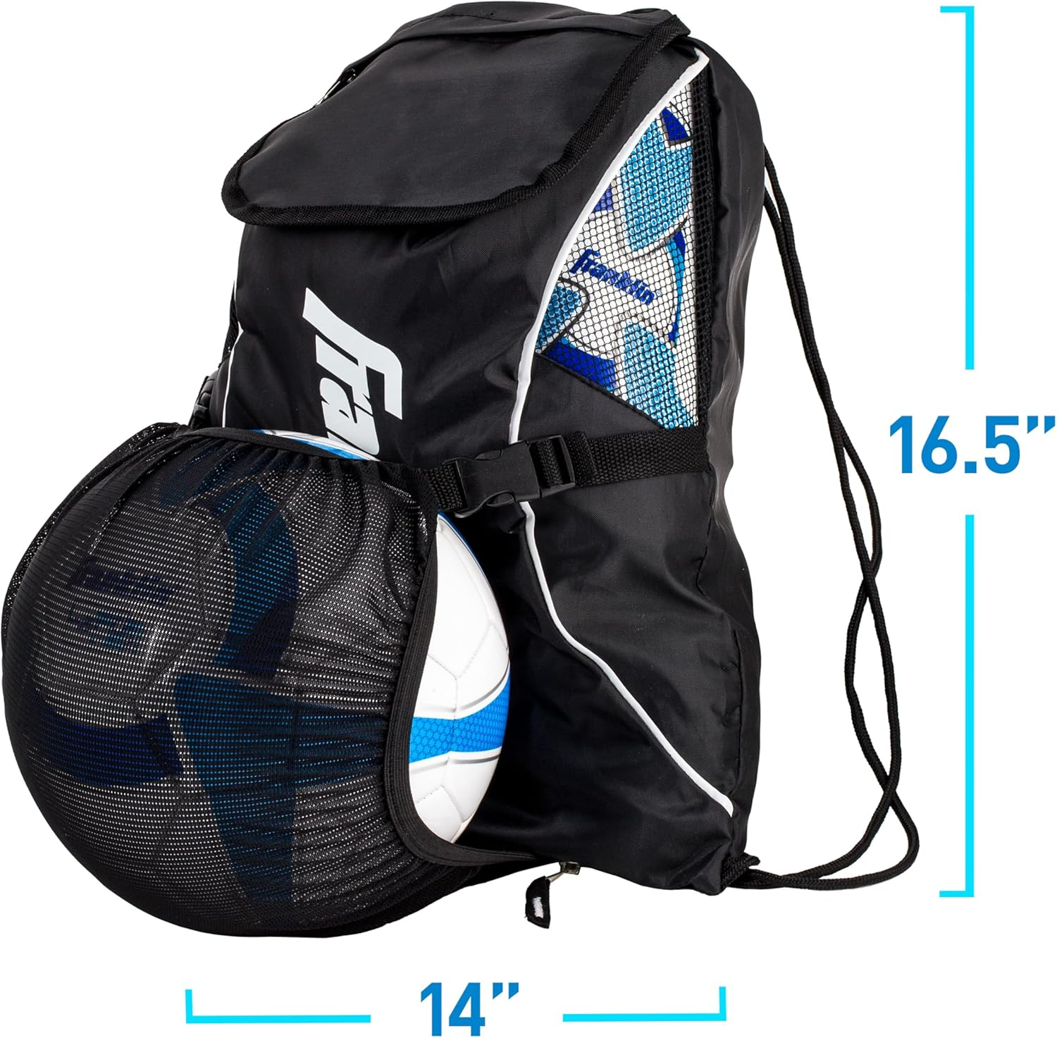 Franklin Sports Soccer Backpacks - Deluxe Boys & Girls Equipment Bags with Ball Holder - Youth & Adult Sizes image number 3
