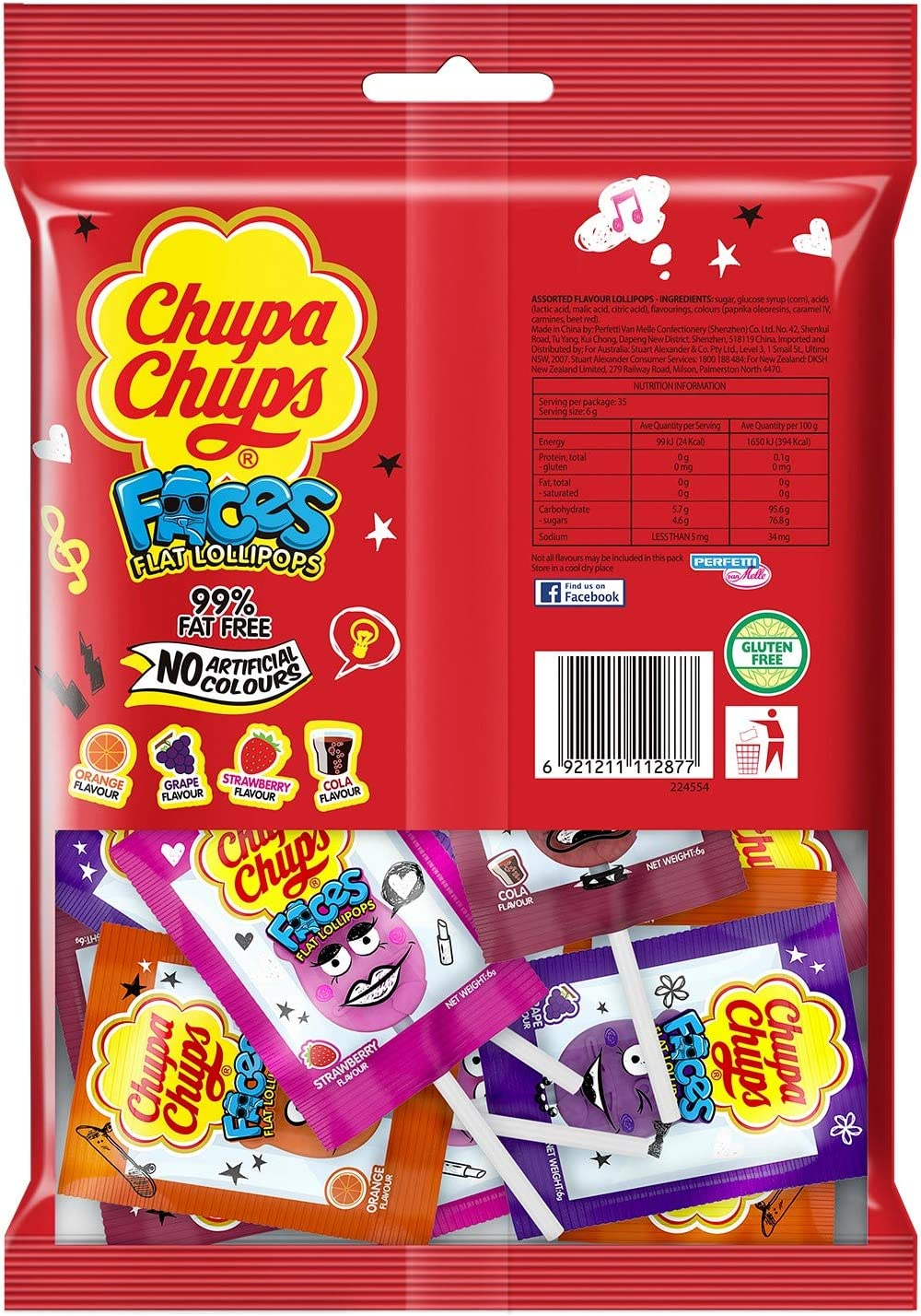 Chupa Chups Faces Lollipops Bag, 210 G (35-Pieces) image number 3