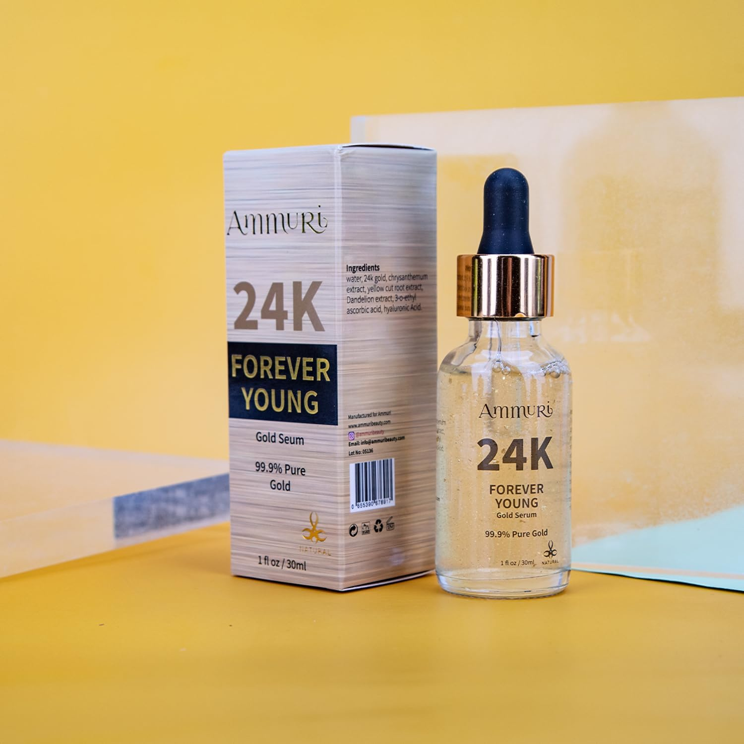 FOREVER YOUNG 24K Gold Serum for anti Wrinkle & Anti-Ageing with Vitamin C with Sodium Hyaluronate 24K Gold image number 2