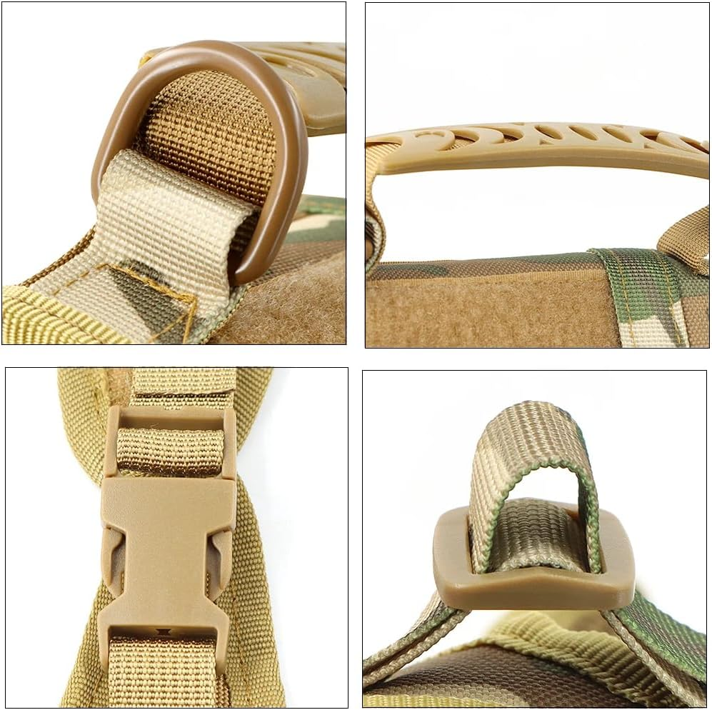 Tactical Cat Harness Leash for Walking Escape Proof Adjustable Kitten Vest with Patch for Military Service Small Dog Training,Brown Harness - Blackleash image number 5