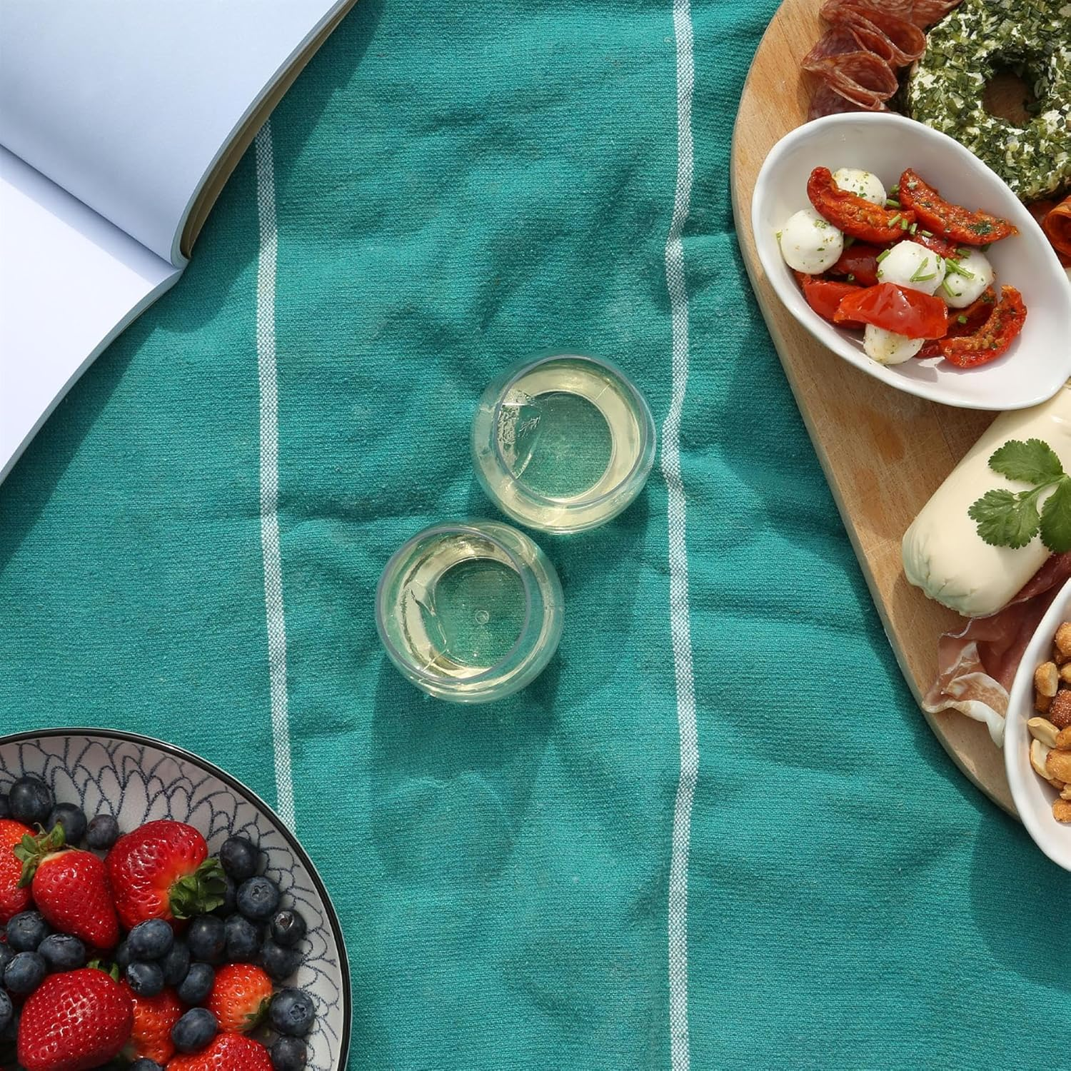 Argon Tableware Reusable Plastic Glasses - 300Ml - Pack of 12 - Stemless Wine Glasses - Clear Cocktail Champagne Tumbler Drinking Cups for Garden, Parties, Weddings, BBQ and Picnic image number 6