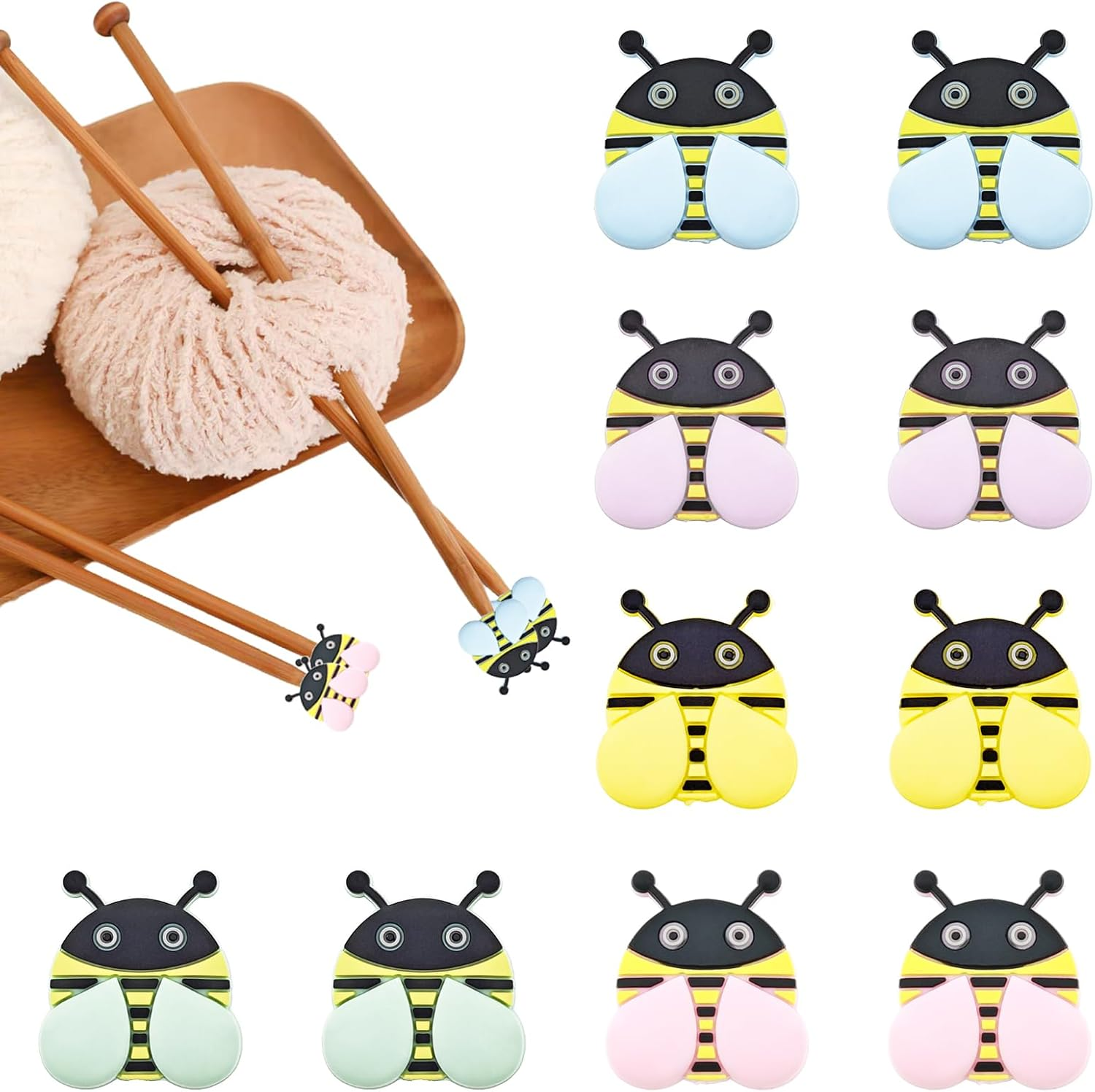 10 Pack Cute Flower Needle Point Protectors Silicone Needle Point Protectors Knitting Accessories and Supplies Knitting Needle Stoppers Knitting Needles Point Protectors Knitting Tools