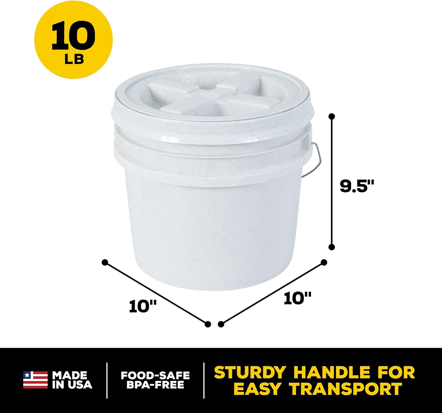 GAMMA2 Vittles Vault 10 Lb Airtight Bucket Container for Food Storage, Food Grade and BPA Free image number 3