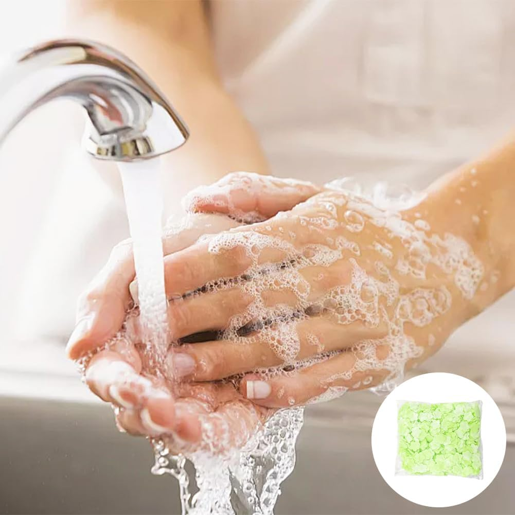 Capiant 2000 Sheets Jasmine Scented Paper Soap for Travel, Portable Hand Washing Sheets, Mini Fresh Petal Soap with 2 Storage Boxes (Green) image number 5