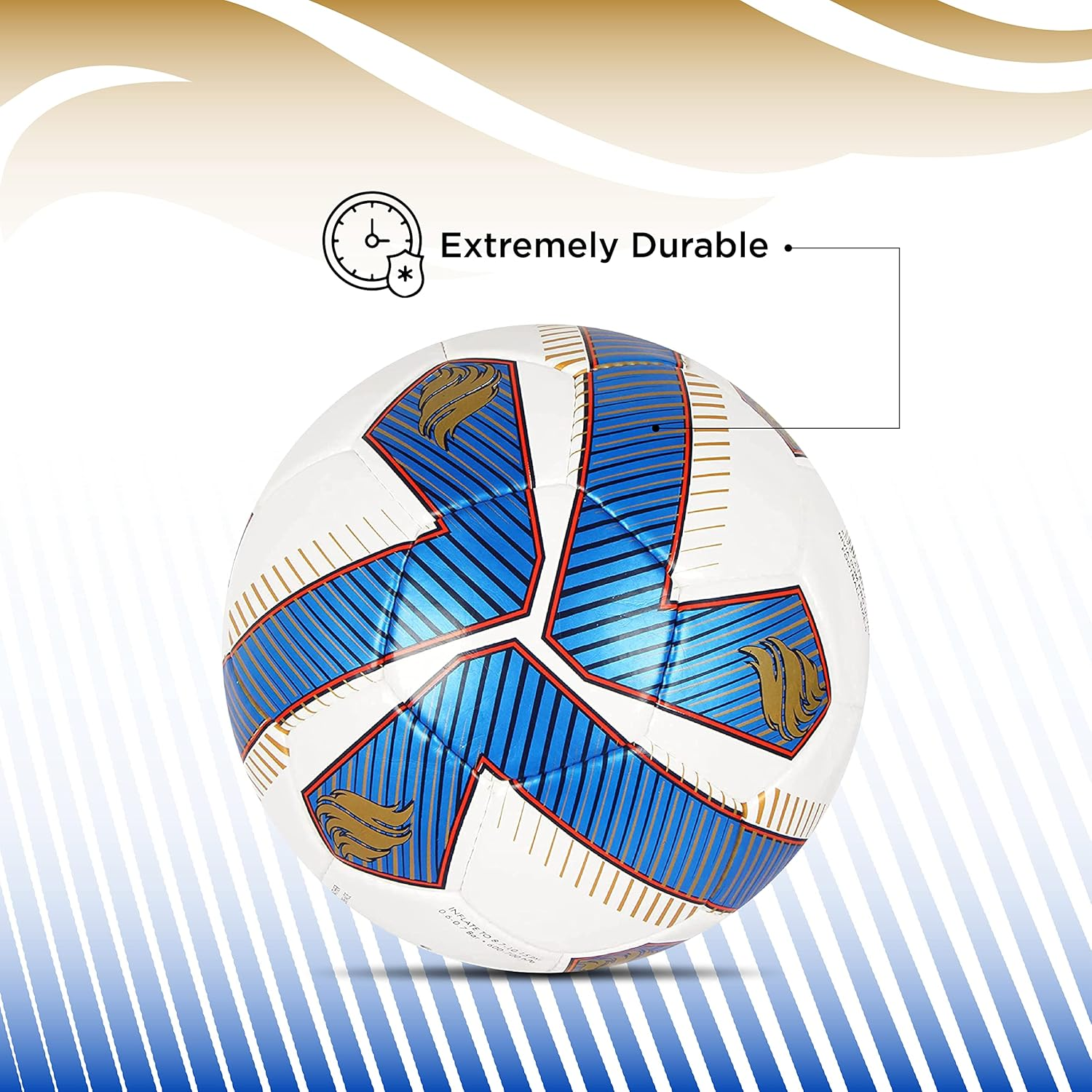 Nivia Dom Pro Ultra Soccer Football, 32 Panel Stitched Construction, Blue, 1 Football image number 5