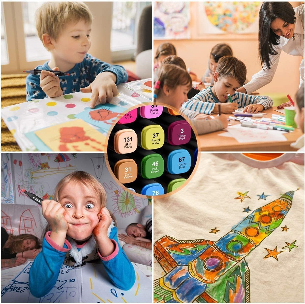 Fitbliss 120 Colors Alcohol Markers, Premium Dual Tip Artist Art Markers Set for Adult Kid, Sketch Markers Pen, Permanent Alcohol Based Markers, Coloring Sketching Drawing Markers with Case image number 4