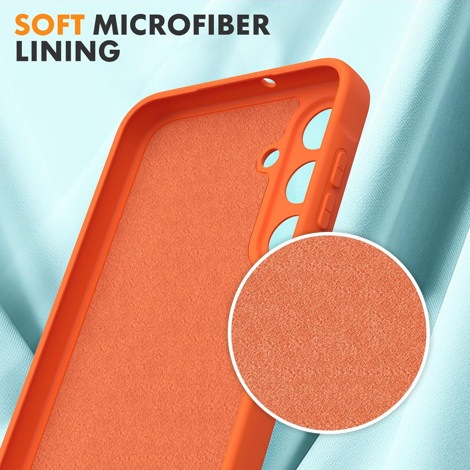 Vansdon Case for Samsung Galaxy A16 4G/5G, 2 Pack Tempered Glass Screen Protector, Soft TPU Liquid Silicone Case, Shockproof Rubber Silicone Gel Case - Orange image number 2