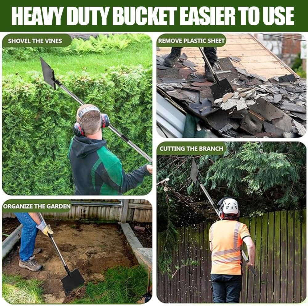 Multi-Purpose Garden Cleaning Shovel with Adjustable Handle, Heavy-Duty Steel Flat Shovel, Gardening Scraper, Cleaning Scraper for Mowing and Cleaning, Snow Removal and Ice Shoveling image number 1