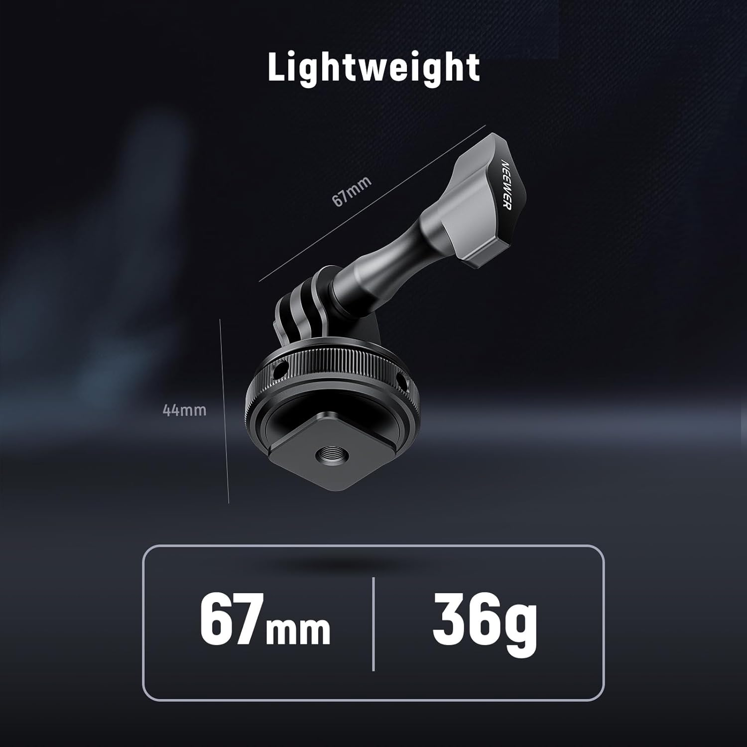 NEEWER Action Camera Cold Shoe Mount Adapter Compatible with Gopro Accessories Go Pro DJI Insta360 AKASO, Metal 1/4" Thread Hot Shoe Mount for Mini Tripod Selfie Stick, 180&deg; Tilt, GP-63 image number 3