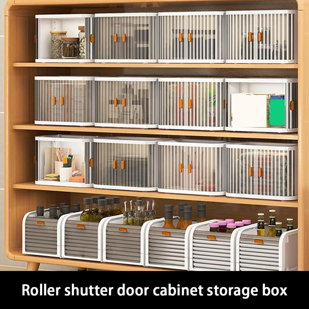 Ranqisys 2-Pack Desktop Storage Boxes with Drawers, Stackable Plastic Organizer for Cosmetics, Jewelry, Hair Accessories, Office Supplies, Masks & Medicine, Folding Design image number 5