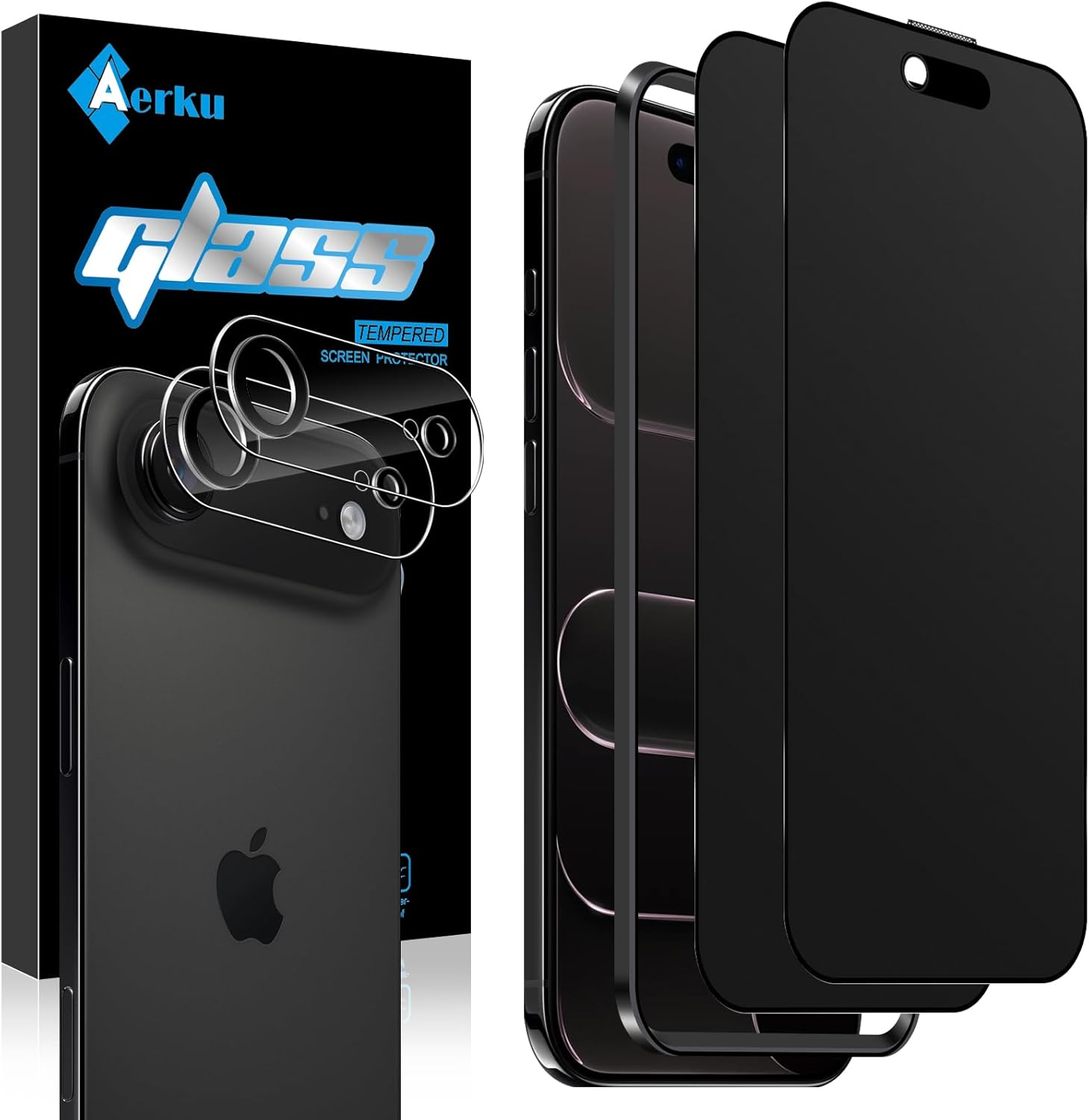 Matte Privacy Screen for Iphone 17 Air for Tempered Glass, Pack of 2 Privacy Screen Protectors with 2 Camera Protection, 28&deg; Anti-Spy Full Screen Screen Protector Film, anti Fingerprint Matte