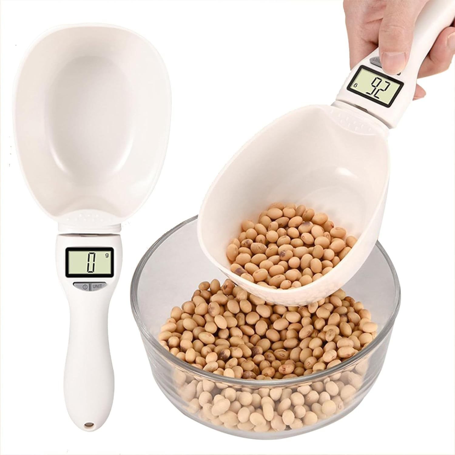 Digital Measuring Spoon Scale, Adjustable Electronic Kitchen Scoop, Max Weight 800G for Accurate Cooking and Baking (1 Pcs) image number 1