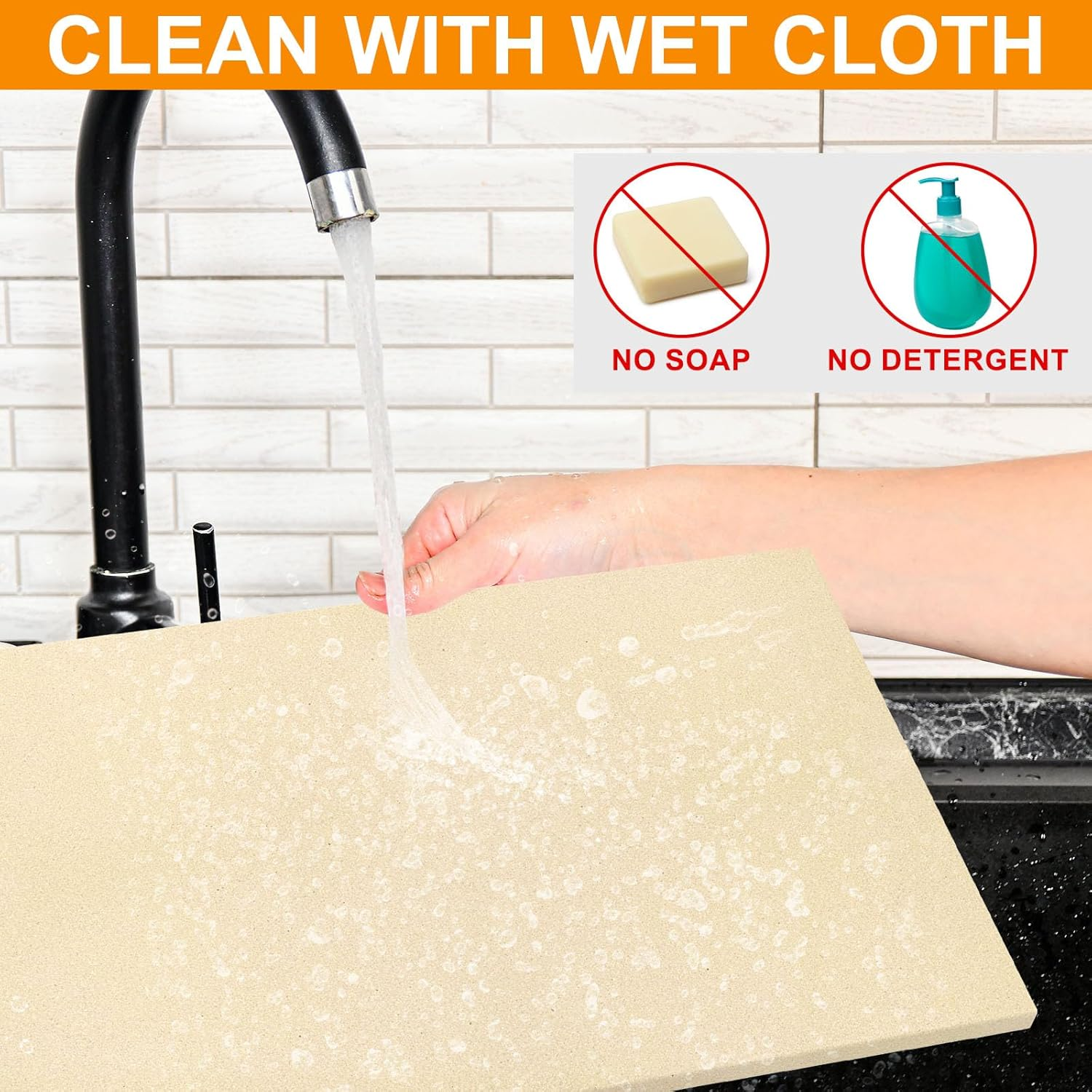 Extra Large Pizza Stone for Oven Baking, BBQ Grilling, 20" X 13.5" Rectangular Baking Stone Oven Bread Pan for Baking Bread, Universal High Temperature Cordierite BBQ Cooking Stone for Pellet Grill image number 6