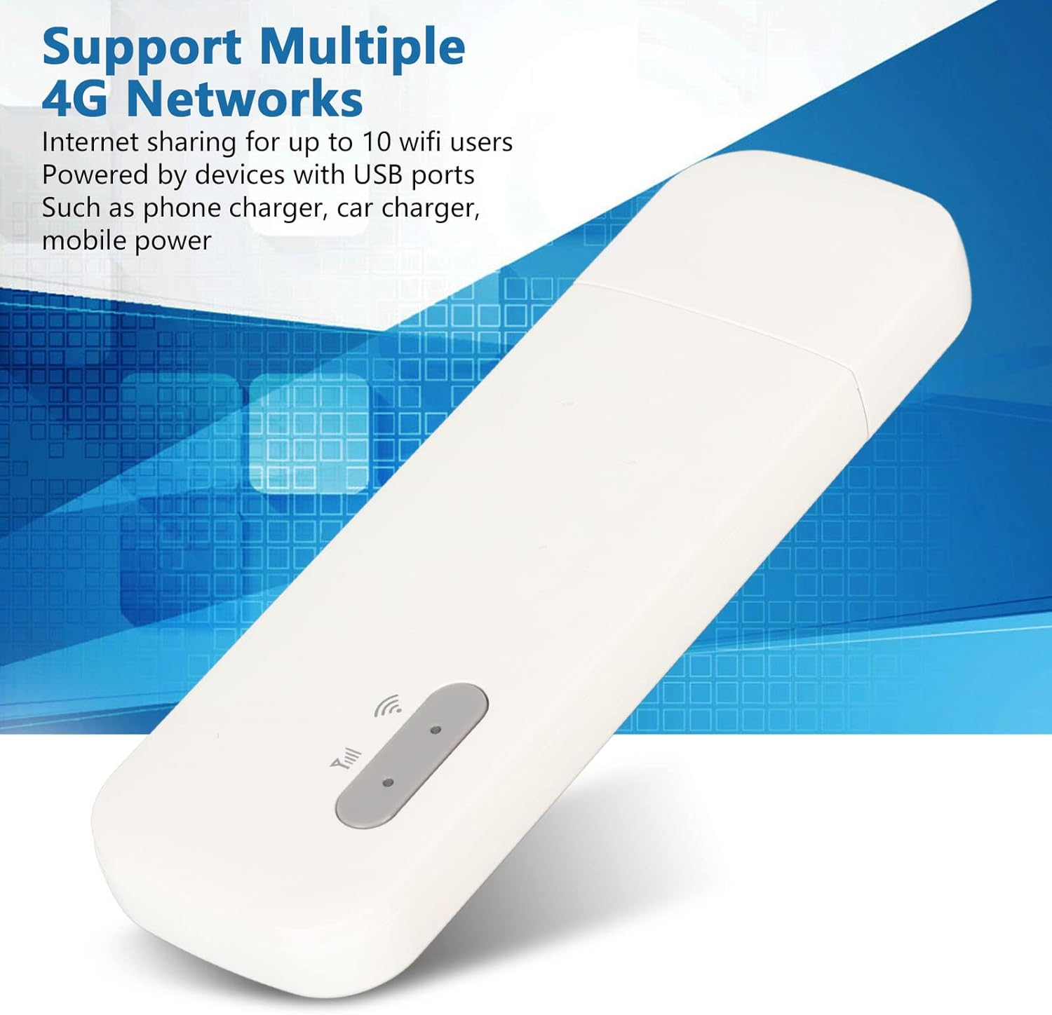 OVAQUIXI Portable 4G USB Wifi Dongle Stable and Fast for Multiple Users Support 10 Devices Mobile Wifi Hotspot for Phone White image number 4