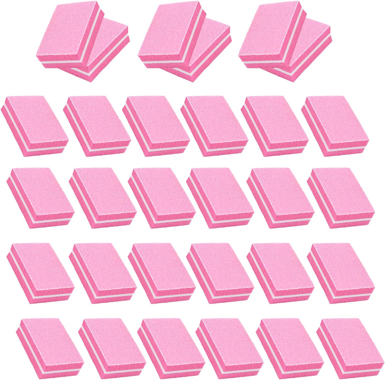 YPYMOD Pack of 30 Nail File Blocks, Professional Buffer Nail Files, Sanding Blocks, Nail File Manicure Tool, for Manicure, Pedicure and Nail Modelling (Pink) image number 4